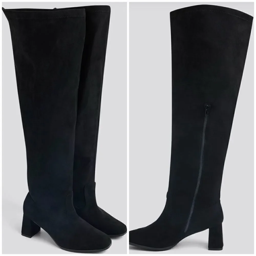 FTF Over-The-Knee Wide-Width/Wide-Calf Faux-Suede Boots